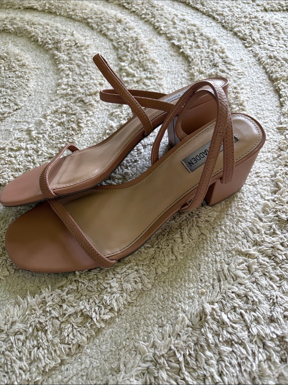 Steve Madden Cognac Strappy Block Heel Sandals